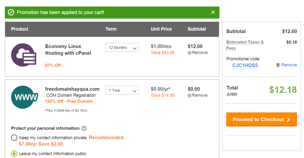 GoDaddy Economy hosting plan just only $1/month + free ...