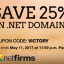 25% OFF domain coupon on .Net domain at Netfirms.com