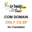 GoDaddy Ca Domain coupon : .COM Domain just only C$0.99*