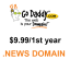 .News domain at GoDaddy only $9.99/1st year
