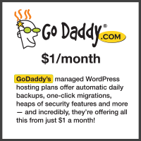 GoDaddy WordPress hosting coupon : $1/month + free domain name