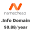 .Info domain at NameCheap just only $0.88 + free Private whois