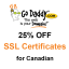 GoDaddy Canada SSL coupon : Save 25% on Standard SSL plan for Canadian