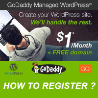 How to Register Managed WordPress Hosting $1/month + Free domain name at GoDaddy.Com