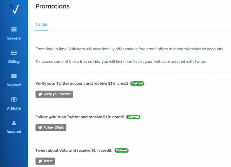 Vultr Twitter Promotion