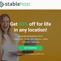 StableHost coupon with 60% lifetime discount any location